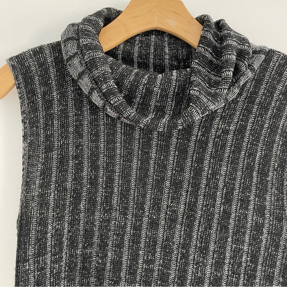 Striped Knit Cowel Neck Sleeveless Top - Picture 2 of 6